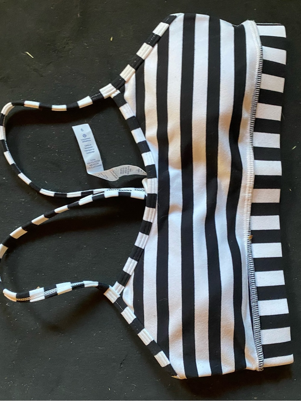 lululemon athletica Black and White Striped Kids Sports Bra